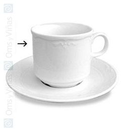 Veronica Taza Apilable Blanca 20 Cl, 6.5 cm de Alto, Apta Microondas y Lavavajillas (Set de 6)