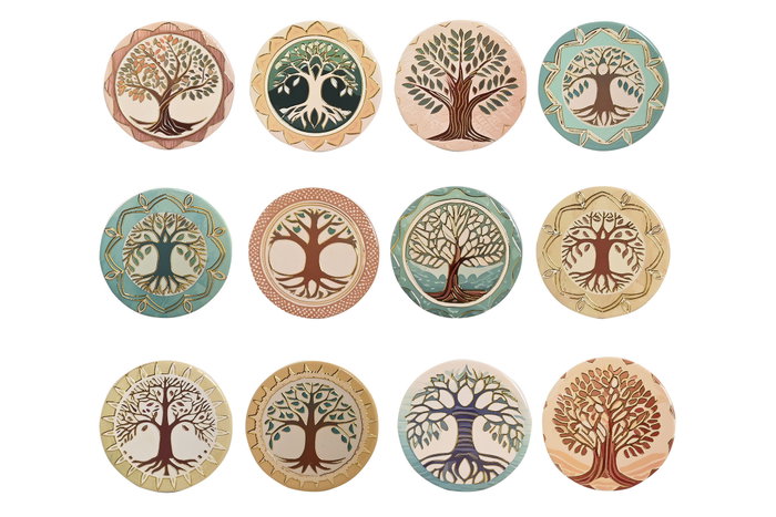 DKD Home Decor Posavasos Árbol de la Vida en Dolomite y Corcho, Surtido de Colores DKD Home Decor Posavasos Árbol de la Vida en Dolomite y Corcho, Surtido de Colores