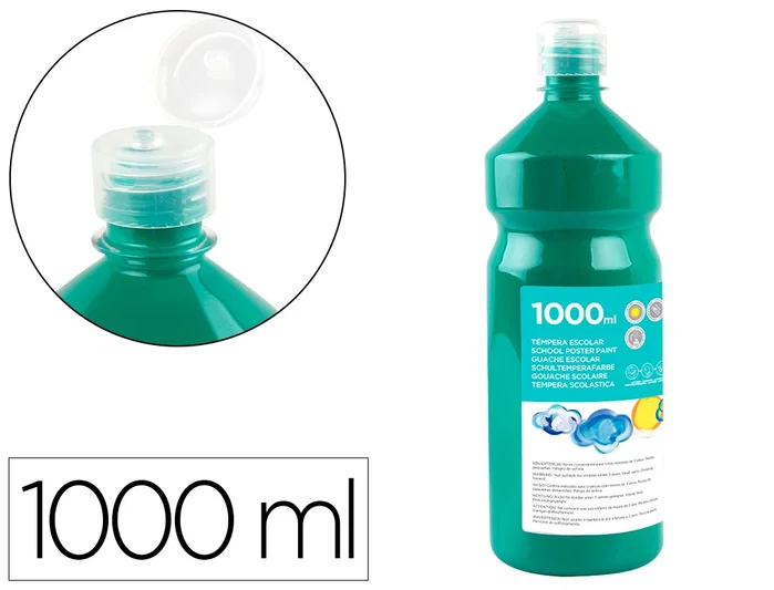 Liderpapel Témpera líquida escolar verde oscuro 1000 ml Liderpapel Témpera líquida escolar verde oscuro 1000 ml