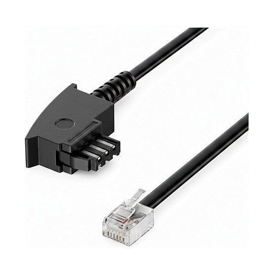 S-Impuls Cable TAE-F a RJ11 de 6 m de longitud, Negro/Transparente S-Impuls Cable TAE-F a RJ11 de 6 m de longitud, Negro/Transparente
