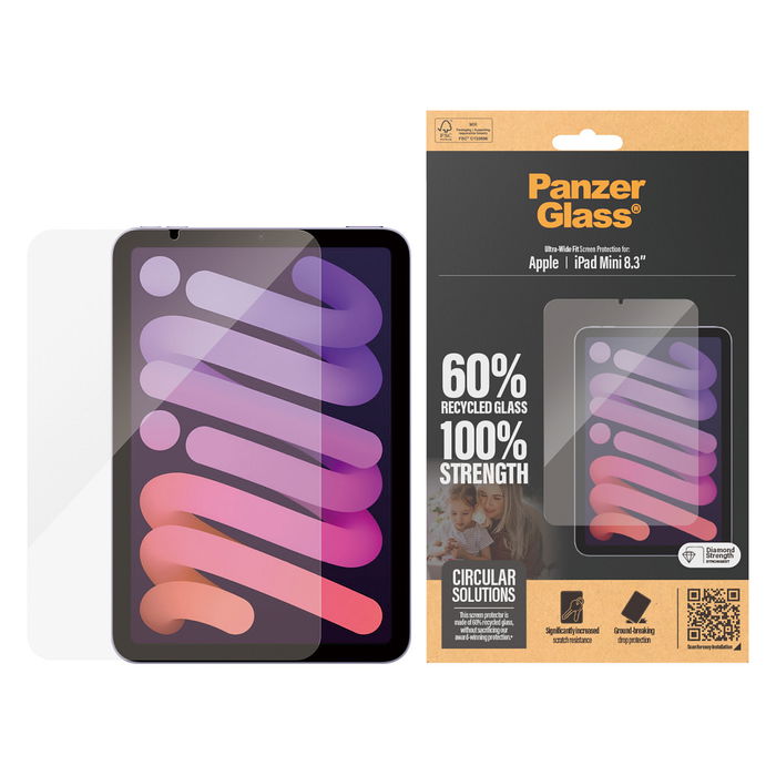 PanzerGlass Screen Protector para Móvil - Protector de Pantalla Resistente a Impactos y Arañazos, Cristal Templado de Alta Calidad, Compatible Universal