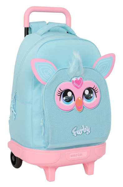 Safta Mochila Grande con Ruedas Compact Extraíble Furby para Niños, 33x45x22 cm