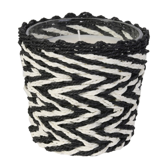 Home Deco Factory Vela Mirage con Vaso Trenzado y Aroma Ámbar, 3 Mechas, ø15x13.5 cm Home Deco Factory Vela Mirage con Vaso Trenzado y Aroma Ámbar, 3 Mechas, ø15x13.5 cm