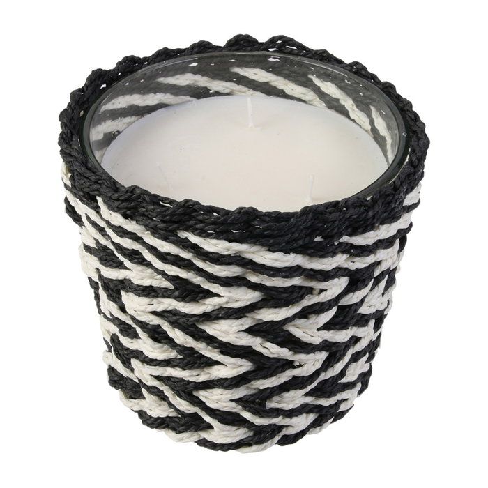 Home Deco Factory Vela Mirage con Vaso Trenzado y Aroma Ámbar, 3 Mechas, ø15x13.5 cm Home Deco Factory Vela Mirage con Vaso Trenzado y Aroma Ámbar, 3 Mechas, ø15x13.5 cm
