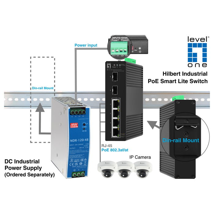 Level One IGS-2106P Switch Gestionado L2 6x GE, 2x SFP, 4x PoE Outputs
