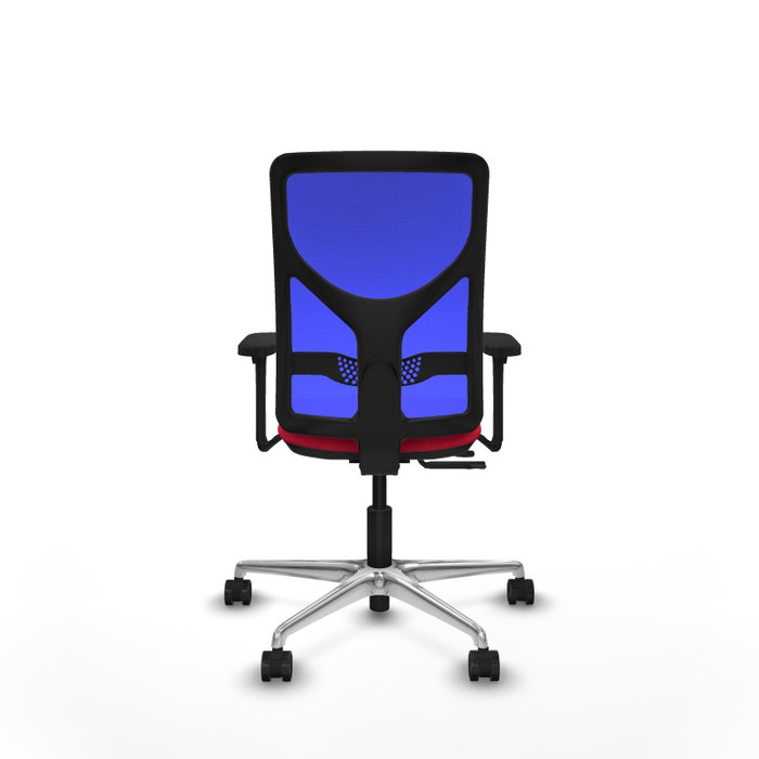 PIQUERAS Y CRESPO Silla de oficina Motilla con mecanismo Sincro/Traslack, asiento Rojo y respaldo Azul