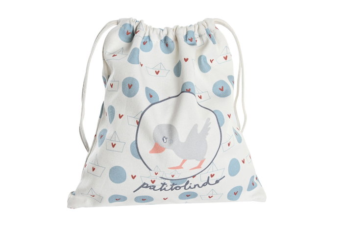 DKD Home Decor Bolsa Baby Patito Lindo 23 Rosa Azul Canvas Algodón 24 x 2 x 26 cm (12 Unidades)