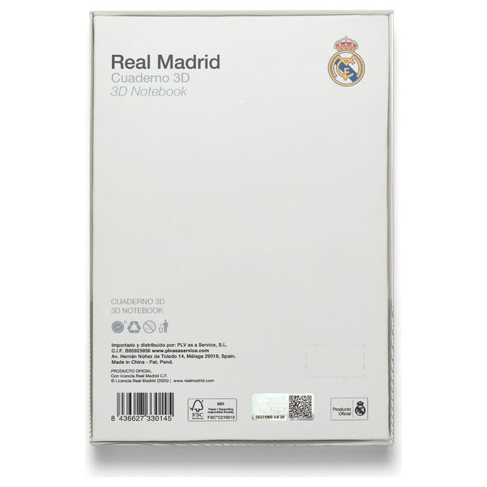 Real Madrid Cuaderno A5 con Escudo en 3D Azul Oficial 120 Hojas Sin Pautar Real Madrid Cuaderno A5 con Escudo en 3D Azul Oficial 120 Hojas Sin Pautar