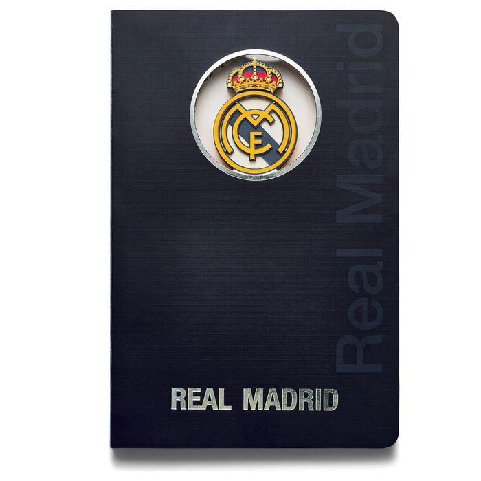 Real Madrid Cuaderno A5 con Escudo en 3D Azul Oficial 120 Hojas Sin Pautar Real Madrid Cuaderno A5 con Escudo en 3D Azul Oficial 120 Hojas Sin Pautar