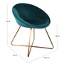 Home Deco Factory Silla Butaca Azul con Patas Metálicas