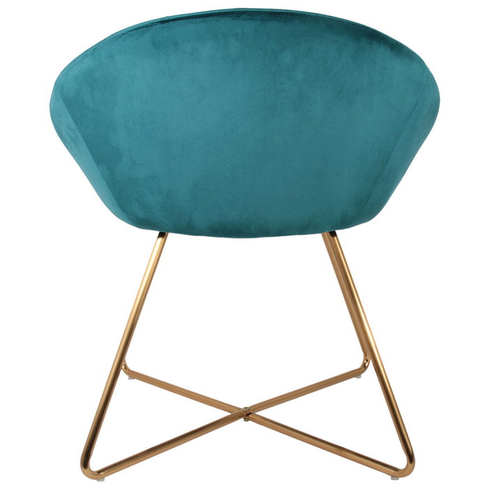 Home Deco Factory Silla Butaca Azul con Patas Metálicas Home Deco Factory Silla Butaca Azul con Patas Metálicas