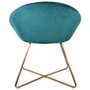 Home Deco Factory Silla Butaca Azul con Patas Metálicas