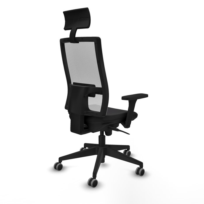 PIQUERAS Y CRESPO Silla de oficina Horna con mecanismo Sincro, Negro y Blanco
