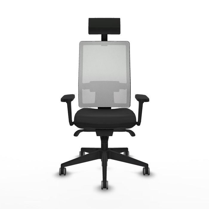 PIQUERAS Y CRESPO Silla de oficina Horna con mecanismo Sincro, Negro y Blanco