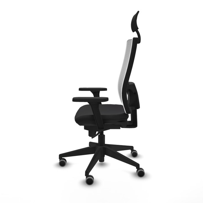 PIQUERAS Y CRESPO Silla de oficina Horna con mecanismo Sincro, Negro y Blanco