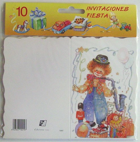 Postales Invitacion A Fiesta Bolsa De 10 Troqueladas