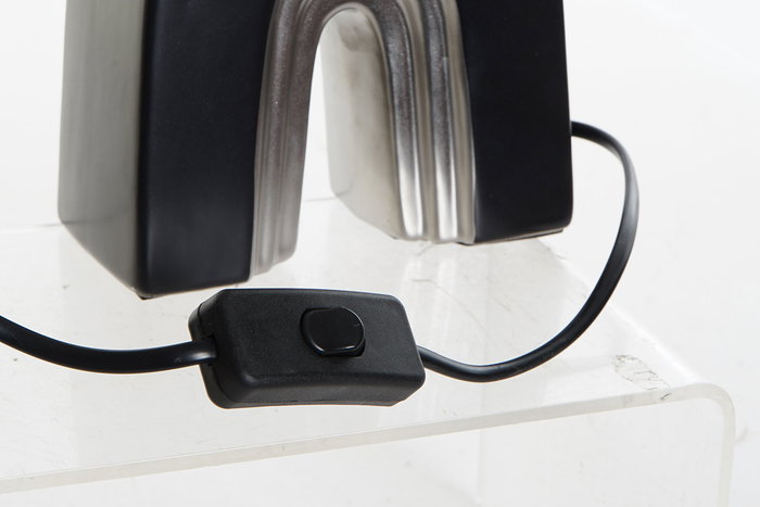 DKD Home Decor Lámpara Sobremesa Moderno Negro Blanco 23 x 16 x 32 cm (2 Unidades)