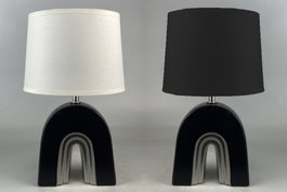 DKD Home Decor Lámpara de Sobremesa de Cerámica ARCO Surtido de 2 Unidades