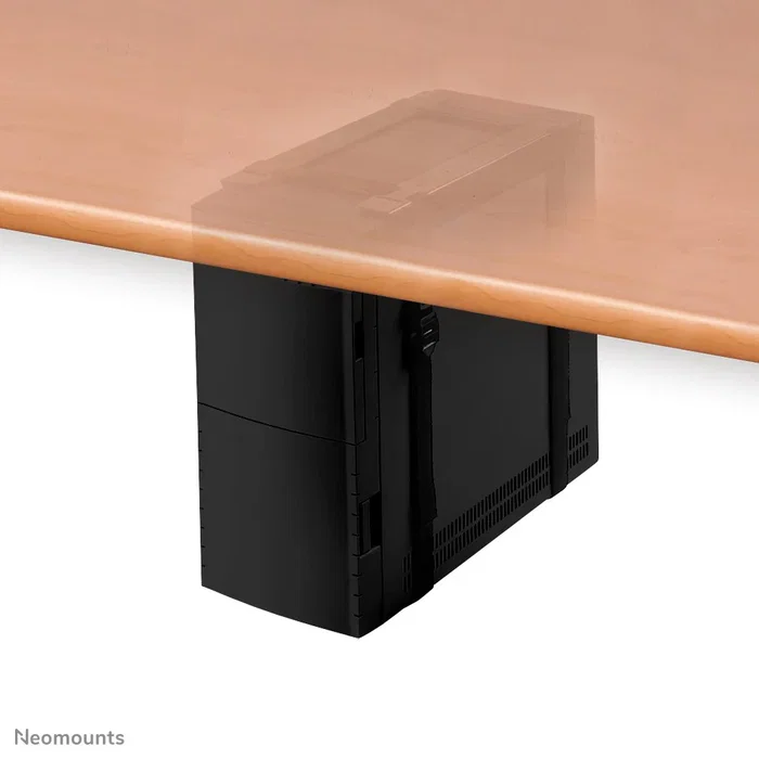 Neomounts CPU-D025BLACK Soporte para Torre CPU Bajo el Escritorio, Ajustable en Altura y Profundidad, Capacidad 20 kg, Negro