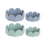 DKD Home Decor Set de 2 Bandejas Vaciaposillos Arcos en Azul y Turquesa