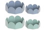 DKD Home Decor Set de 2 Bandejas Vaciaposillos Arcos en Azul y Turquesa