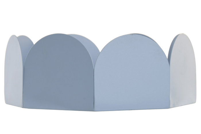 DKD Home Decor Set de 2 Bandejas Vaciaposillos Arcos en Azul y Turquesa