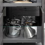 Emuca Cajón exterior Vertex 40kg con lateral de vidrio de altura 178mm, profundidad 450mm, Acero y Aluminio y Cristal, Gris antracita