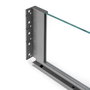 Emuca Cajón exterior Vertex 40kg con lateral de vidrio de altura 178mm, profundidad 450mm, Acero y Aluminio y Cristal, Gris antracita
