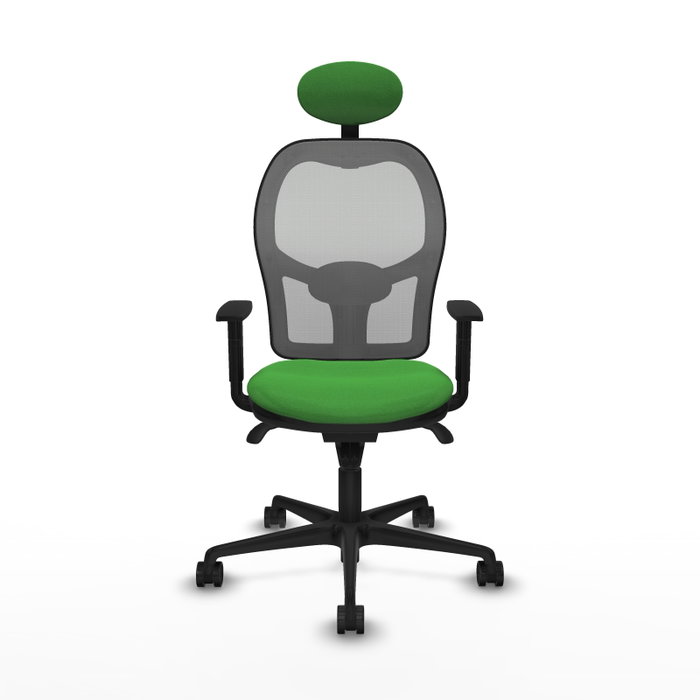 PIQUERAS Y CRESPO Silla de oficina Jorquera con mecanismo Sincro, Tela Verde y Malla Gris