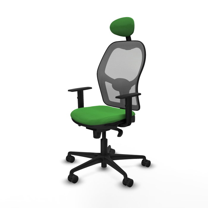PIQUERAS Y CRESPO Silla de oficina Jorquera con mecanismo Sincro, Tela Verde y Malla Gris