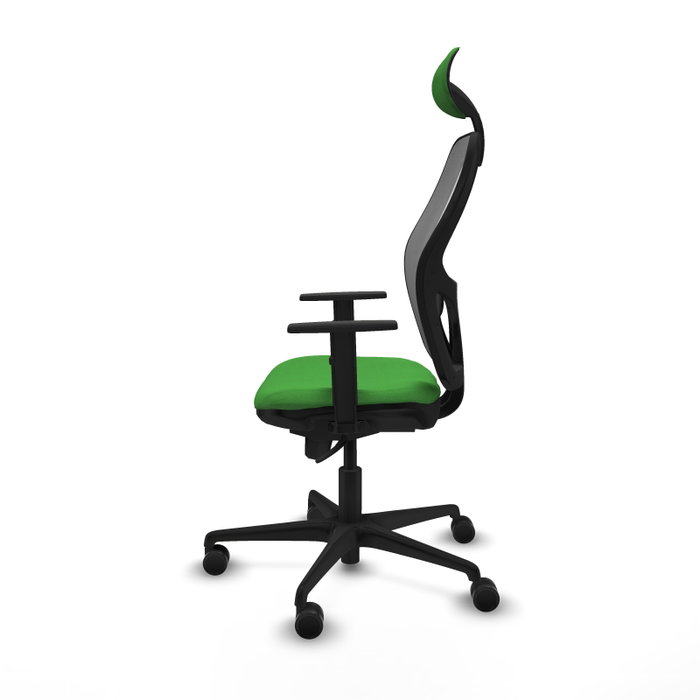 PIQUERAS Y CRESPO Silla de oficina Jorquera con mecanismo Sincro, Tela Verde y Malla Gris