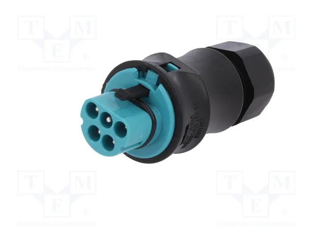 WIELAND Enchufe Industrial Redondo RST Macho de 5 Pines, 250V, Azul Turquesa WIELAND Enchufe Industrial Redondo RST Macho de 5 Pines, 250V, Azul Turquesa