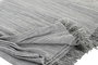 DKD Home Decor Plaid Básico Gris Blanco 250 x 150 cm Poliéster Reciclado Algodón Reciclado (2 Unidades) Hecho a Mano