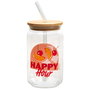 Home Deco Factory Vaso 450 Ml Con T Bambú Y Pajita - Colección Dolce Vita (Modelos Tchin, Party, Happy, Chill)