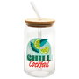 Home Deco Factory Vaso 450 Ml Con T Bambú Y Pajita - Colección Dolce Vita (Modelos Tchin, Party, Happy, Chill)