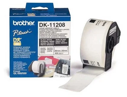 Brother DK-11208 Etiquetas de Dirección 38x90mm, 400 Unidades, Blanco Brother DK-11208 Etiquetas de Dirección 38x90mm, 400 Unidades, Blanco