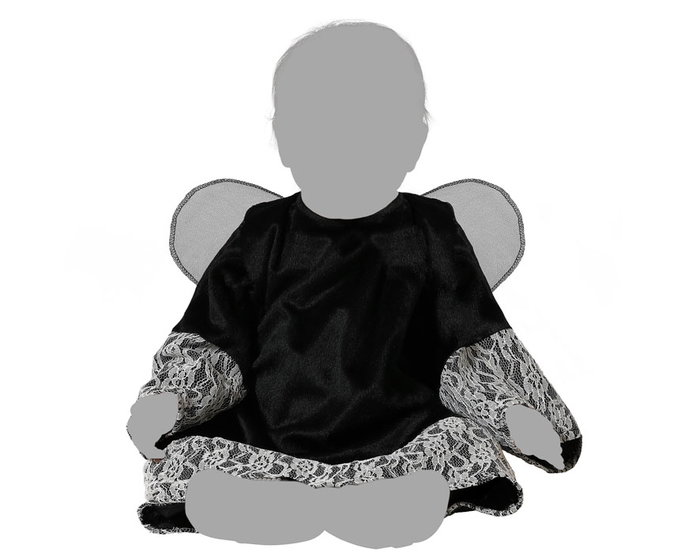 Disfraz Ángel Oscuro Con Alas Para Niña Bebé 24 Meses Halloween Negro Polyester