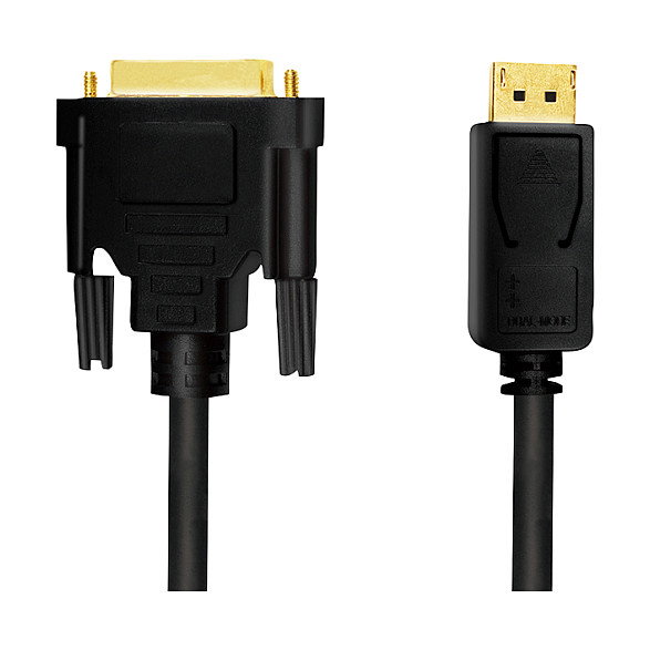 LogiLink CV0131 Cable DisplayPort a DVI 1.2, 2m, Negro LogiLink CV0131 Cable DisplayPort a DVI 1.2, 2m, Negro