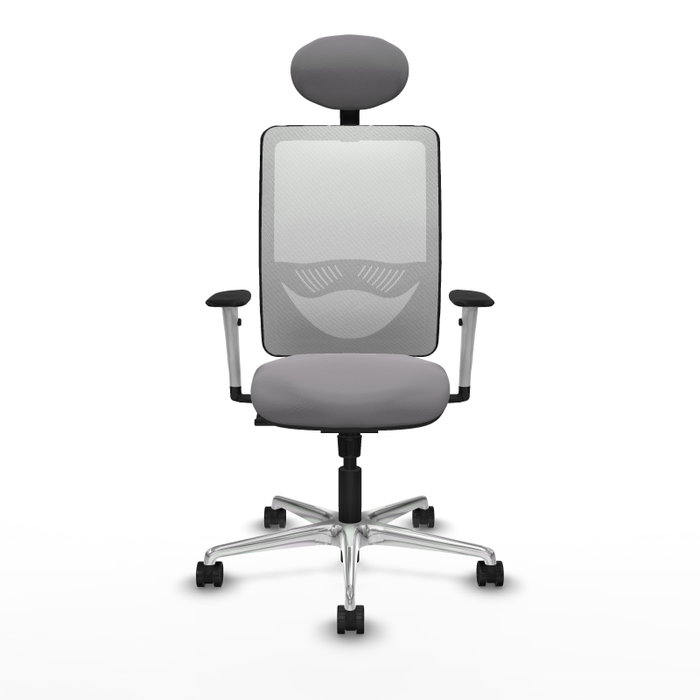 PIQUERAS Y CRESPO Silla de oficina Zulema con mecanismo Sincro, Gris y Blanco