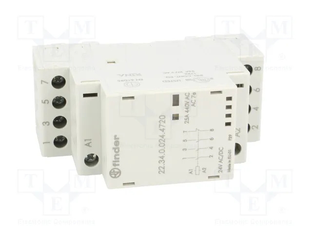 FINDER Contactor de Instalación Modular 4-polar 25A 24VAC/24VDC
