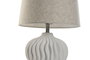 DKD Home Decor Lámpara de Sobremesa Ondulada de Loza y Lino Blanco y Beige
