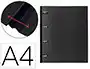 Liderpapel Carpeta de anillas DIN A4, 4 anillas 25 mm, Polipropileno, Lomo extensible 4 cm, Negro