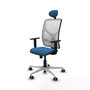 PIQUERAS Y CRESPO Silla de oficina Motilla con mecanismo Sincro, azul claro y blanco