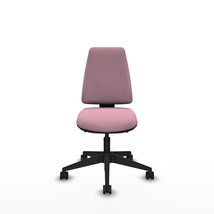 Silla de oficina Elche con mecanismo Asincro tapizada con Tela color Rosa. Equipada con Base piramidal negra, Sin brazos y Ruedas 65mm nailon Silla de oficina Elche con mecanismo Asincro tapizada con Tela color Rosa. Equipada con Base piramidal negra, Sin brazos y Ruedas 65mm nailon