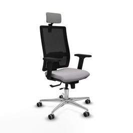 PIQUERAS Y CRESPO Silla de oficina Horna con mecanismo Sincro/Traslack, Gris claro y Negro
