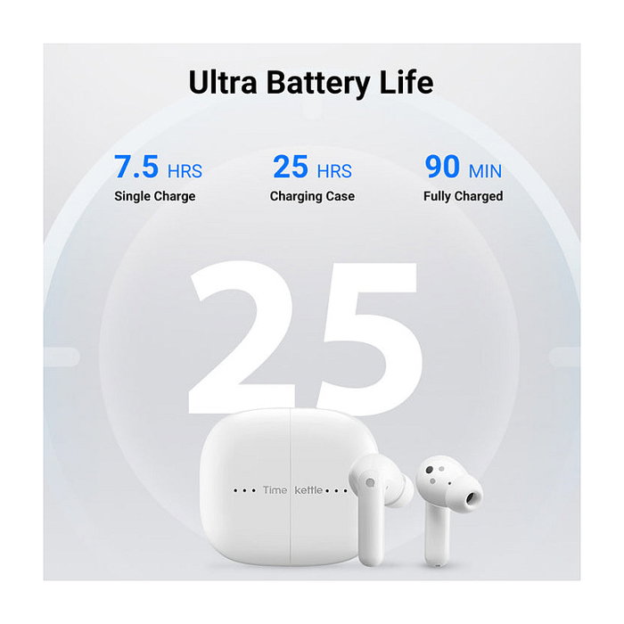 Timekettle M3 Auriculares con Traducción Offline Inalámbricos Bluetooth 5.2 para Llamadas/Música, Resistentes al Agua IPX4, 25h Batería, Blanco