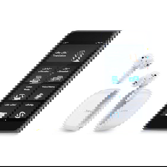 Timekettle M3 Auriculares con Traducción Offline Inalámbricos Bluetooth 5.2 para Llamadas/Música, Resistentes al Agua IPX4, 25h Batería, Blanco