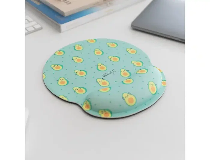 Wondee Alfombrilla de Ratón Ergonómica de Gel con Reposamuñecas, Diseño Aguacates, Antideslizante, Impermeable, 250x230 mm