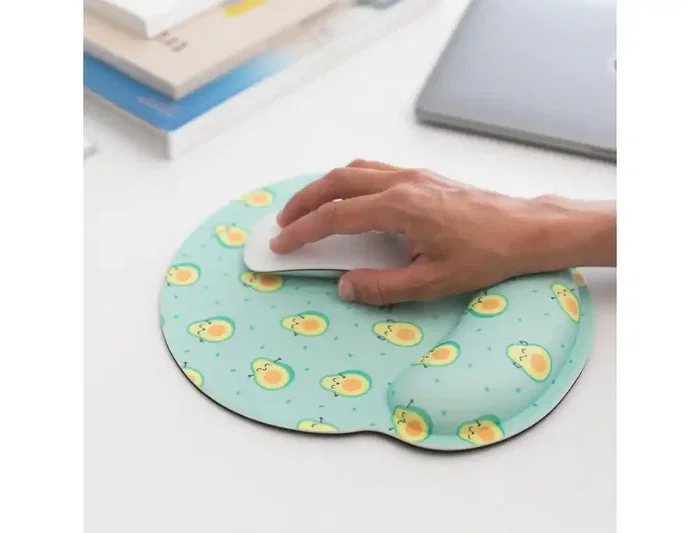 Wondee Alfombrilla de Ratón Ergonómica de Gel con Reposamuñecas, Diseño Aguacates, Antideslizante, Impermeable, 250x230 mm