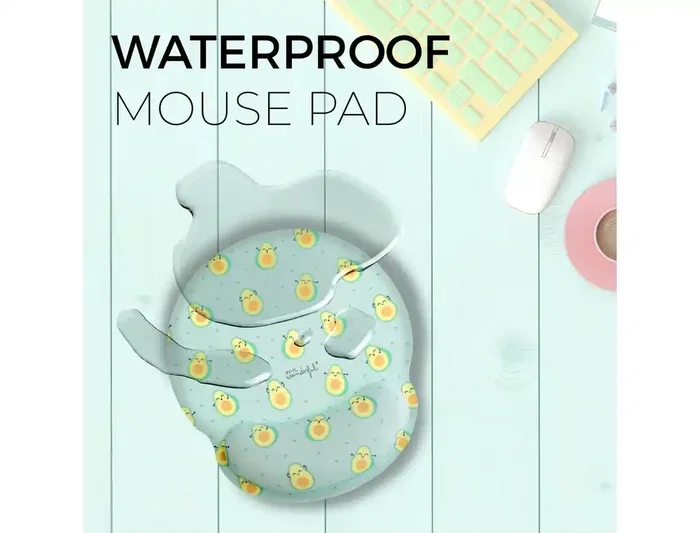 Wondee Alfombrilla de Ratón Ergonómica de Gel con Reposamuñecas, Diseño Aguacates, Antideslizante, Impermeable, 250x230 mm